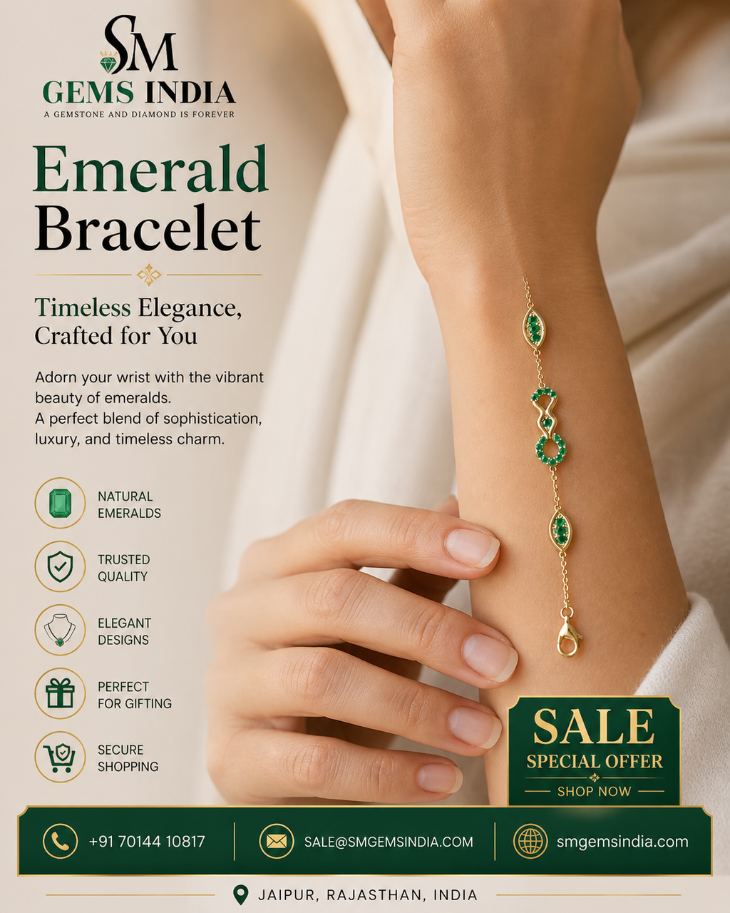 Elegant and Evergreen: Why Emerald Bracelets Never Go Out of Style