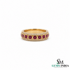 Round Cut Ruby and Diamond Eternity Band Ring - July Birthstone
