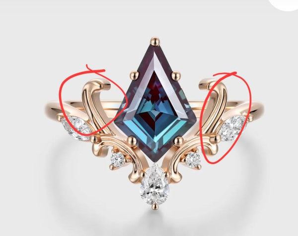 14k yellow gold blue sapphire and diamonds customize ring , sharper wings design ring