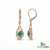 Modern Princess Cut Emerald Drop Earrings with Diamond Accents