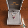 Marquise Amethyst Flower Pendant With Diamond Accents – Jewelry Gift For Her