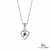 Natural Round Amethyst Heart Pendant With Diamond Accent - Romantic Jewelry Gift for Her