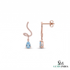 Pear Natural Aquamarine & Diamond Drop Earrings – Blue Gemstone Earrings
