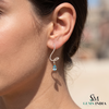 Pear Natural Aquamarine & Diamond Drop Earrings – Blue Gemstone Earrings