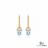 Oval Natural Aquamarine & Diamond Drop Earrings – Gift For Woman