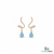 Pear Natural Aquamarine & Diamond Drop Earrings – Blue Gemstone Earrings