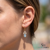 Oval Natural Aquamarine & Diamond Drop Earrings – Gift For Woman