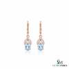 Oval Natural Aquamarine & Diamond Drop Earrings – Gift For Woman