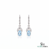 Oval Natural Aquamarine & Diamond Drop Earrings – Gift For Woman
