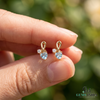 Natural Aquamarine & Diamond Heart Drop Earrings – Elegant Gold Jewelry