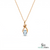 Oval Cut Aquamarine and Diamond Accent Twisted Swirl Pendant