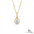 Natural Oval Cut Aquamarine Drop Pendant in a Diamond-Accented Tear Frame