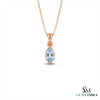 Genuine Marquise Cut Light Blue Aquamarine Solitaire Pendant - Gift For Her