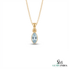 Genuine Marquise Cut Light Blue Aquamarine Solitaire Pendant - Gift For Her