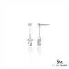 Oval Cut Aquamarine Dangle Earrings - Minimalist Birthstone Jewelry