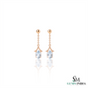 Oval Cut Aquamarine Dangle Earrings - Minimalist Birthstone Jewelry
