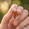 Oval Cut Aquamarine Dangle Earrings - Minimalist Birthstone Jewelry