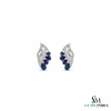 Marquise Blue Sapphire Earrings with Diamond Accents – Elegant Designer Earrings