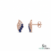 Marquise Blue Sapphire Earrings with Diamond Accents – Elegant Designer Earrings