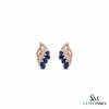 Marquise Blue Sapphire Earrings with Diamond Accents – Elegant Designer Earrings