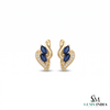 Blue Sapphire Marquise Leaf Earrings - Diamond Accent Fine Jewelry