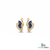 Blue Sapphire Marquise Leaf Earrings - Diamond Accent Fine Jewelry