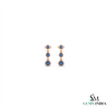 Elegant Round Blue Sapphire Circle Drop Earrings – Timeless Anniversary Gift for Her
