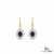Oval Blue Sapphire Diamond Halo Drop Earrings - Luxury Statement Jewelry