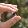 Oval Sapphire Gold Ring with Diamond Embellished Band - Gift For Her