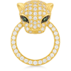 Tiger Design Natural Diamond And Emerald Earrings In 14k Or 18k Solid Gold