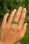 3 Stone Emerald And Diamond Engagement Ring