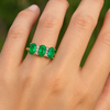 3 Stone Emerald And Diamond Engagement Ring