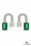 7,80 ct dunkelgrüne Statement-Ohrhänger mit großen sambischen Smaragden im Smaragd- und Ovalschliff, 18 Karat Gold, Smaragdohrringe, ovale Smaragdstifte (Kopie)