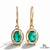 Natural Emerald Oval Drop Earrings – Gold Classic Everyday Fine Jewelry Earrings
