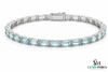 Emerald Cut Aquamarine Tennis Bracelet - Timeless Elegance Design