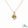 Fine Oval Peridot Pendantwith Diamond