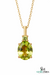 Oval Cut Natural Peridot Pendant with Diamond