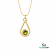 Minimal Teardrop Peridot Gemstone Pendant – Green Gemstone Pendant