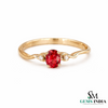 Oval Red Ruby Engagement Style Ring - Minimalist Ruby Ring