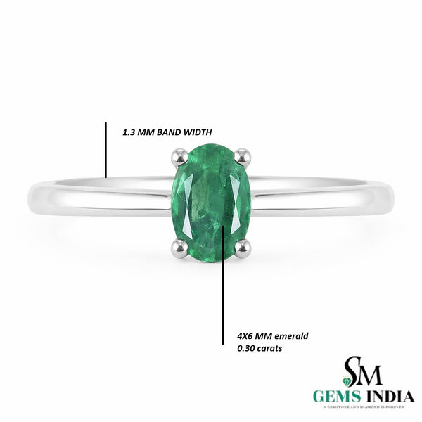Elegant Oval Emerald Solitaire Ring – 14KMinimal Fine Jewelry