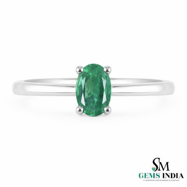 Elegant Oval Emerald Solitaire Ring – 14KMinimal Fine Jewelry