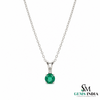 Round Cut Emerald Diamond Pendant Necklace – Minimalist Fine Jewelry