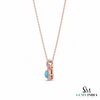 Classic Round Turquoise & Diamond Pendant – Luxury Statement Pendant Gift For Her