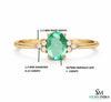 Natural Oval Emerald Engagement Ring with Diamond Accents – 14K Gold