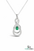 Natural Green Emerald Diamond Infinity Pendant - Green Gemstone Jewelry