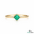 Princess Cut Natural Emerald Solitaire Ring – Minimalist Emerald Promise Ring