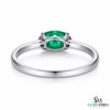 Oval Cut Green Emerald Ring in Gold – Minimalist Natural Gemstone Stackable Ring