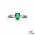 Pear Cut Green Emerald Solitaire Ring – Minimalist Teardrop Gemstone Ring