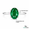 Oval Cut Green Emerald Solitaire Ring – Minimalist Engagement Ring