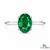 Oval Cut Green Emerald Solitaire Ring – Minimalist Engagement Ring